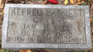 Alfred Earnest Green, tombstone
